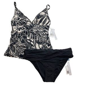 Bleu Rod Beattie Ciao Bella Tankini Top & Kore Sarong Hipster Bottoms Black 6